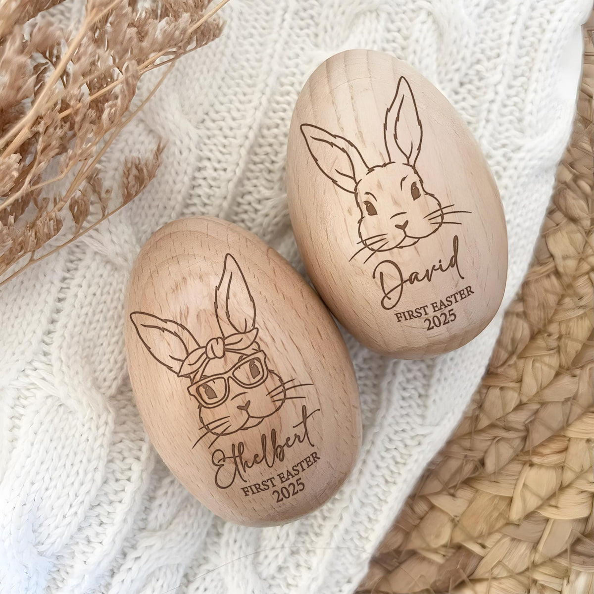 Personalized Engraving Wooden Easter Egg Shakers, Engraved Egg Shaker Kids, Kids Musical Instrument, Baby Easter Gifts, Baby First Easter