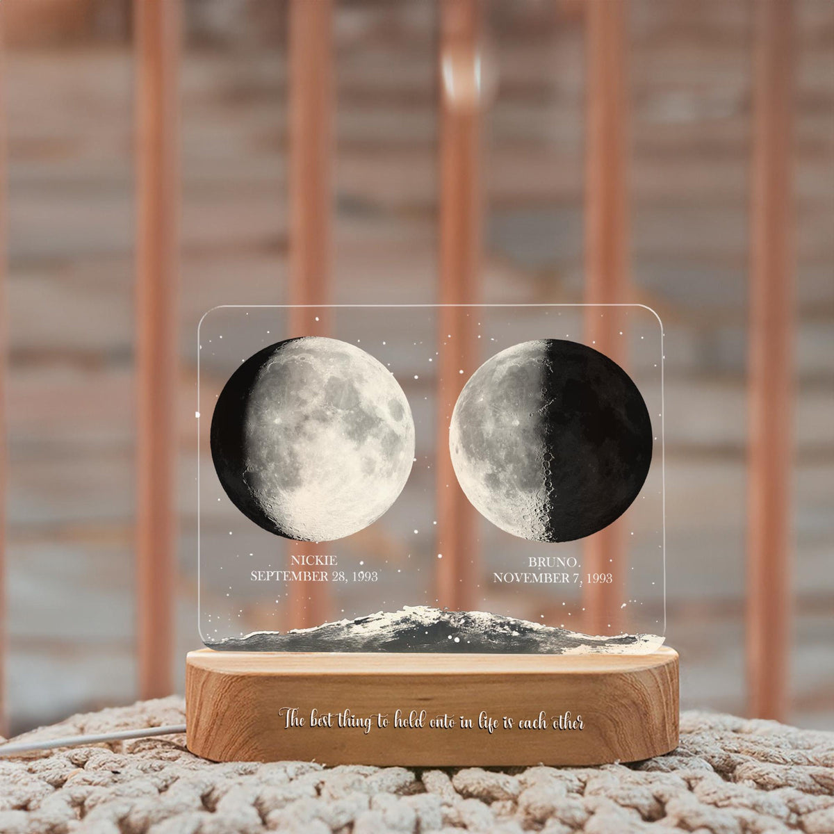 Personalized Moon Phases Couple Night Light, Custom Moon Phase, Anniversary Gift, Gift For Couple, Engagement Gifts, Married Couple Gift