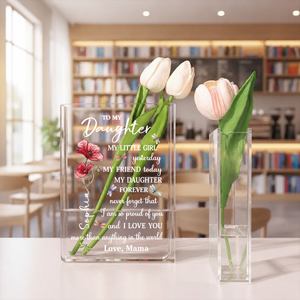 You Are My Greatest Blessing - Personalized Journal Clear Acrylic Book Vase for Flowers, Transparent Flower Vase for Home Decor