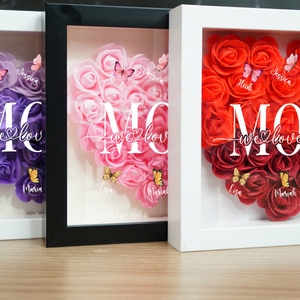 Mom We Love You Butterflies - Custom Flower Frame Box - Gift For Mom, Mother's Day