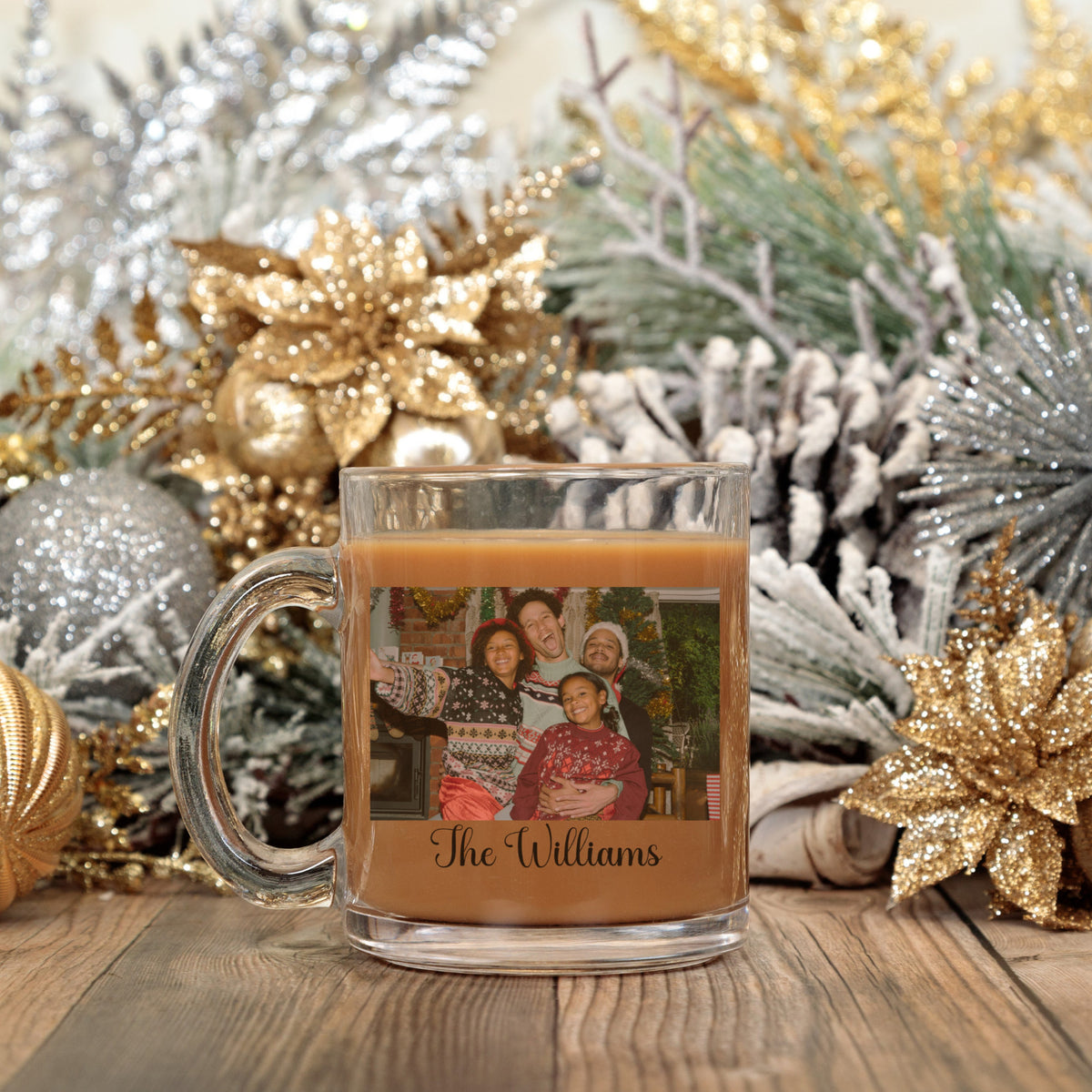 Personalized Photo Clear Mug Glass, Custom Message Photo Glass Coffee Mug, Clear Glass Mug Photo Gift, Best Friends, Custom Photo Glass Mug