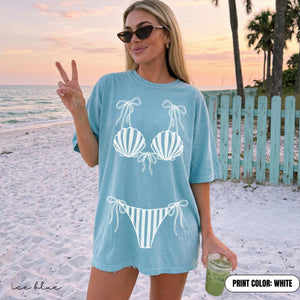 Comfort Colors Custom Color Bikini Shirt, Girls Beach Party Coastal Trip Tee, Bikini Bachelorette Shirts