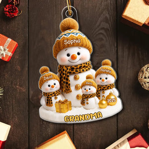 Grandma's Little Snowman Personalized Acrylic Ornament, Christmas Gift for Grandma
