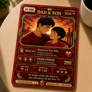 Personalized Dad & Son Card Custom Father s Day Gift for Dad, Anime Trading Card Keepsake, Unique Father Son Collectible 2026