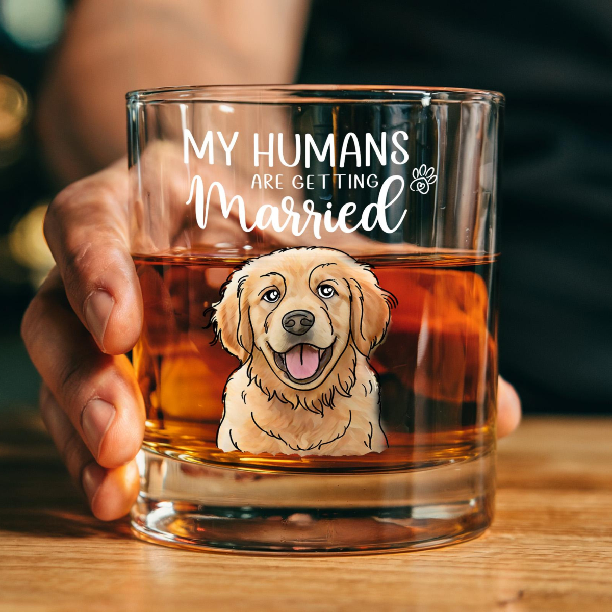 Custom Dog Engagement Gift, My Humans Are Getting Married Whiskey Glass, Pet Wedding Gift, Dog Engagement Gift, Dog Engagement Glass Gift