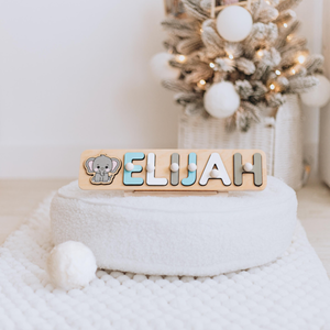 Baby Girl Birthday Gift, Cute Nursery Decor, Pink Name Puzzle with Flower, Cute New Baby Gift, Easter Gift for Kids, Gift for Niece