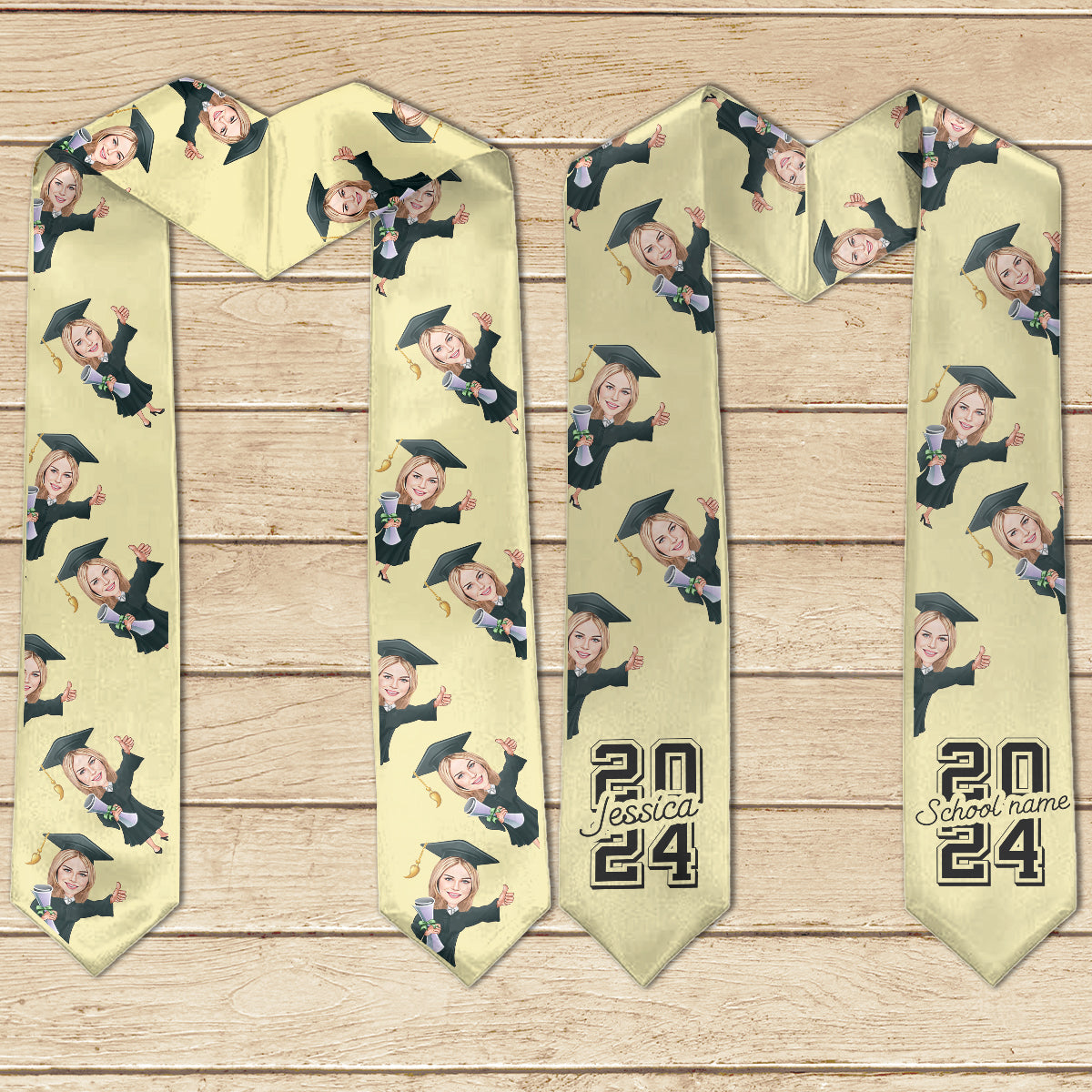 Funny Character Portrait - Personalized Graduation Sash - Graduation Gift