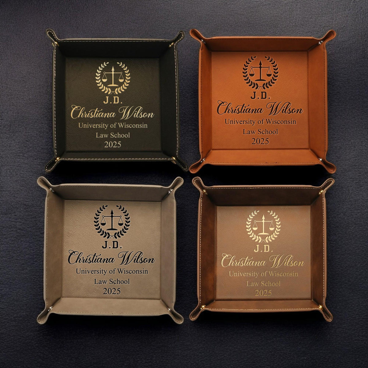 Custom Law Degree Graduation Valet Tray - Personalized Grad Lawyer Gift for Graduates, Class of 2026