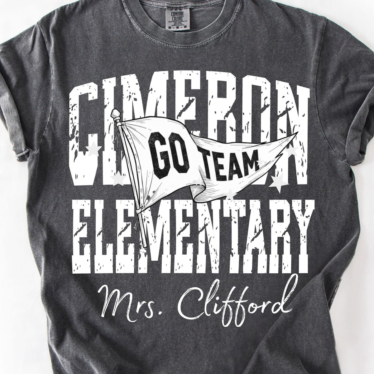 Comfort Colors Custom School Name Shirts, School Mascot Pennant Flag, Back To School Shirt