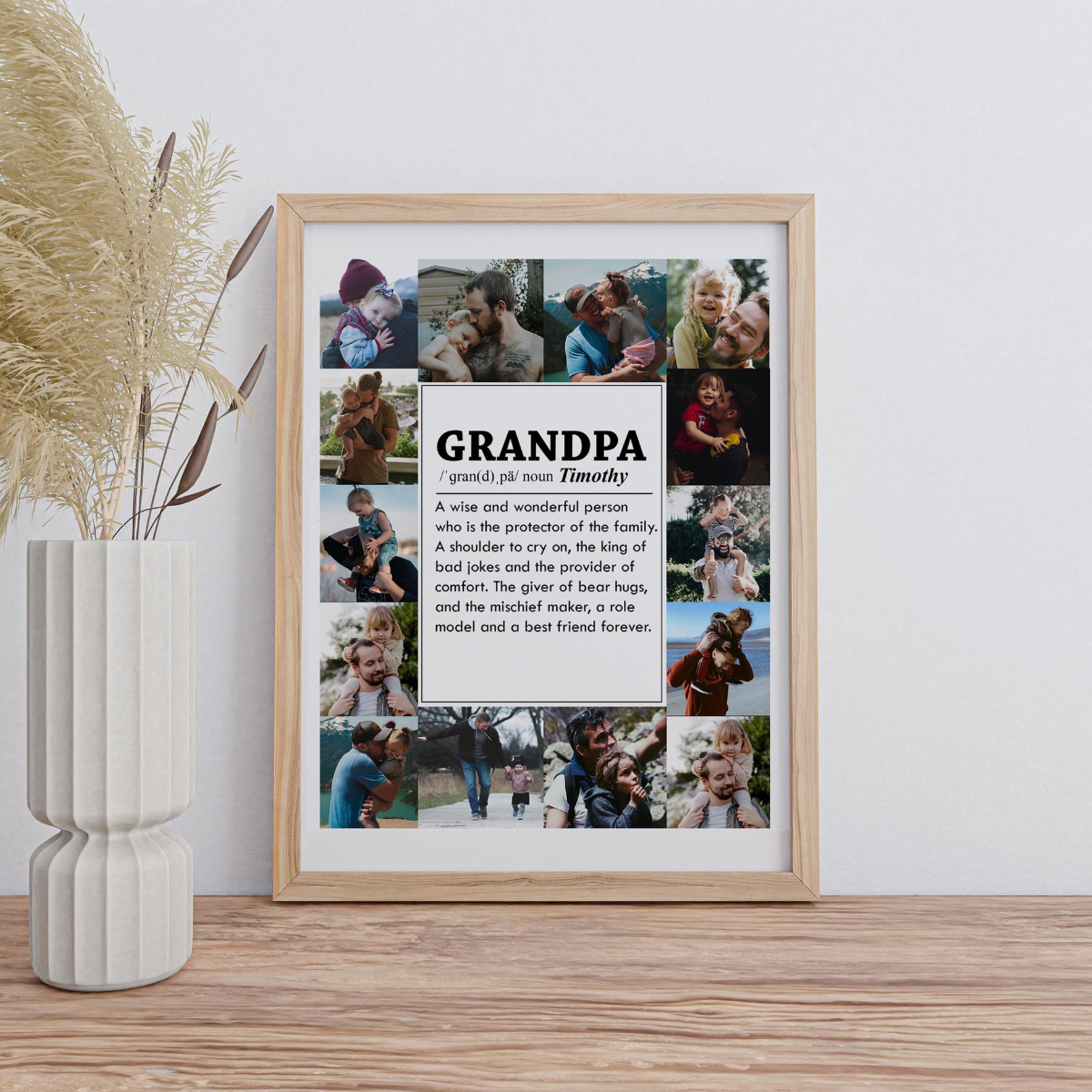 Grandpa Photo Collage, Personalized Grandpa, Gramps Photo Prints, Gramps Photo Collage, Fathers Gift, Gifts for Him, Gift Idea for Grandpa