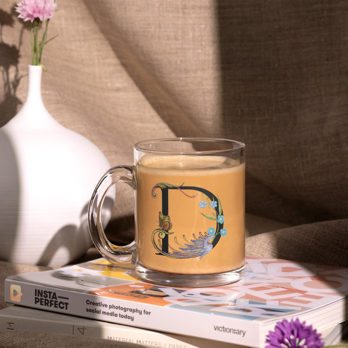 Custom Monogram Mug Clear Coffee Mug Personalized Mug Bridal Party Mugs Bridesmaid Proposal Gift for Her Custom Name Mug Custom Tea Cup