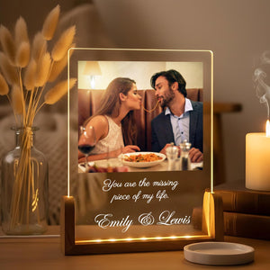 Personalized Silhouette Photo Night Light - Custom Anniversary Gift for Couple - Acrylic Photo Plaque - Unique Gift for Him or Her