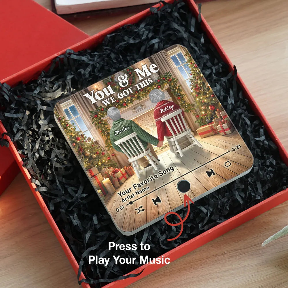 You & Me We Got This Christmas Couple - Personalized Music Fridge Magnet - Gift For Couple