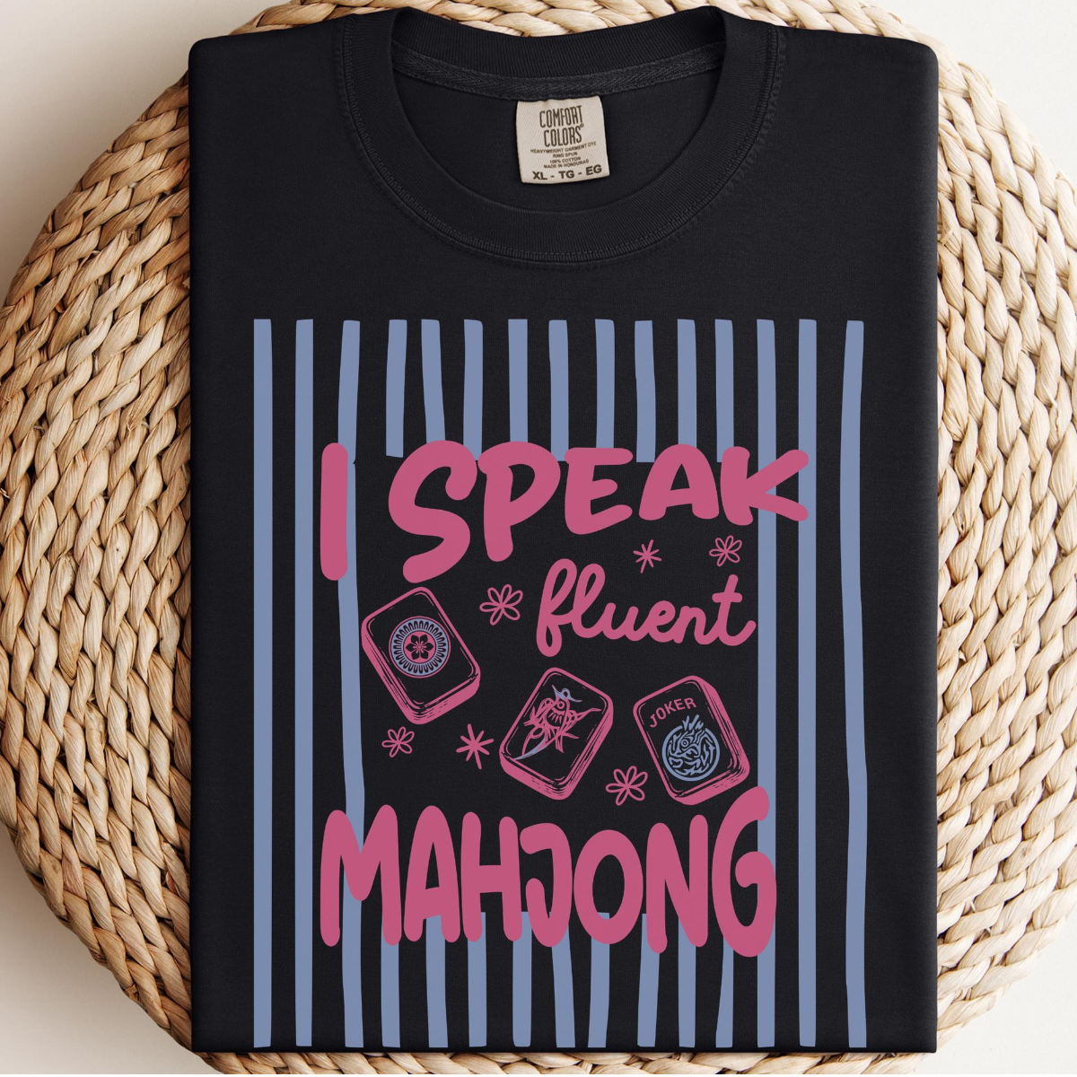 Personalized Mahjong Shirt, Funny Mah jong Player Tee, Custom Striped Mahj Saying, Girls Game Night Gift, Mahjong Hostess Gift