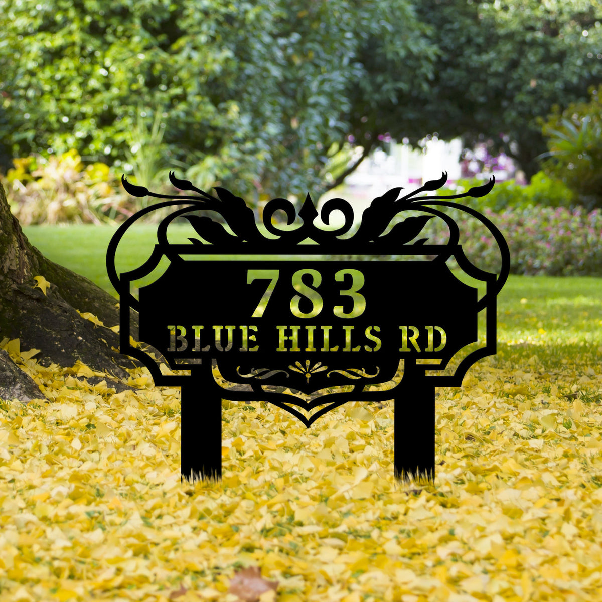 Custom Modern Address Sign, Metal House Number Sign, Metal Address Sign, Stake Address Sign, Outdoor Sign, Garden Art, Garden Decor