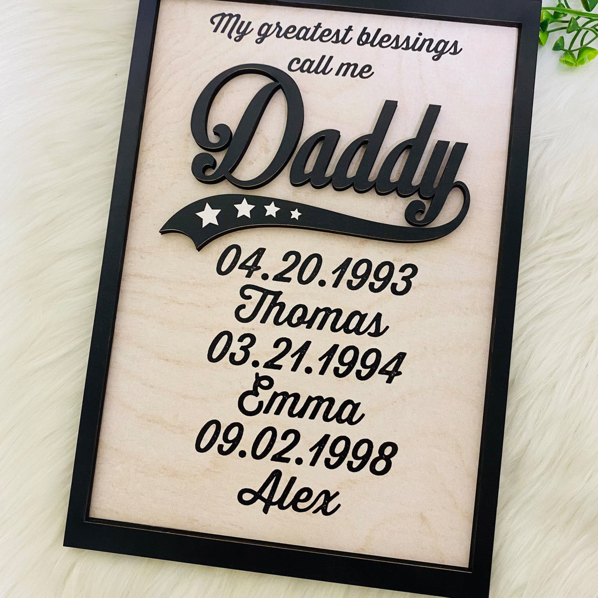 Personalized My Greatest Blessings Call me Daddy, The Achievements of Being a Father, Happy Father's Day, Gift For Dad, Custom Kid's Name