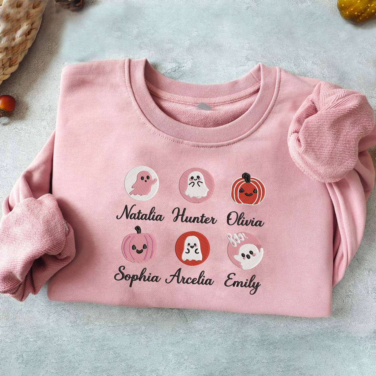 Pink Halloween Cookies Boo - Embroidered Apparel - Gift For Grandma Mom, Halloween Gift