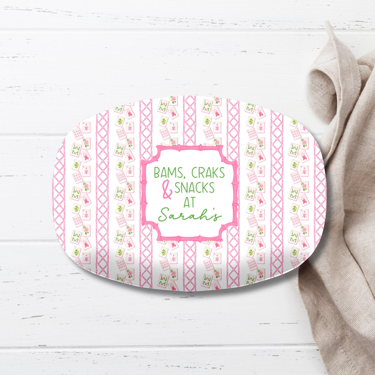 Mahjong Personalized Platter, Game Night, Mahjong Gifts, Mahj Girls Party Decor, Mahjong Dessert Plate