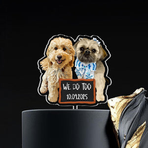 Personalized Pet Portrait Photo Wedding Cake Topper, Custom Dog Photo Cake Topper, Dog Owner Party Favors Decor, Wedding Party Favors