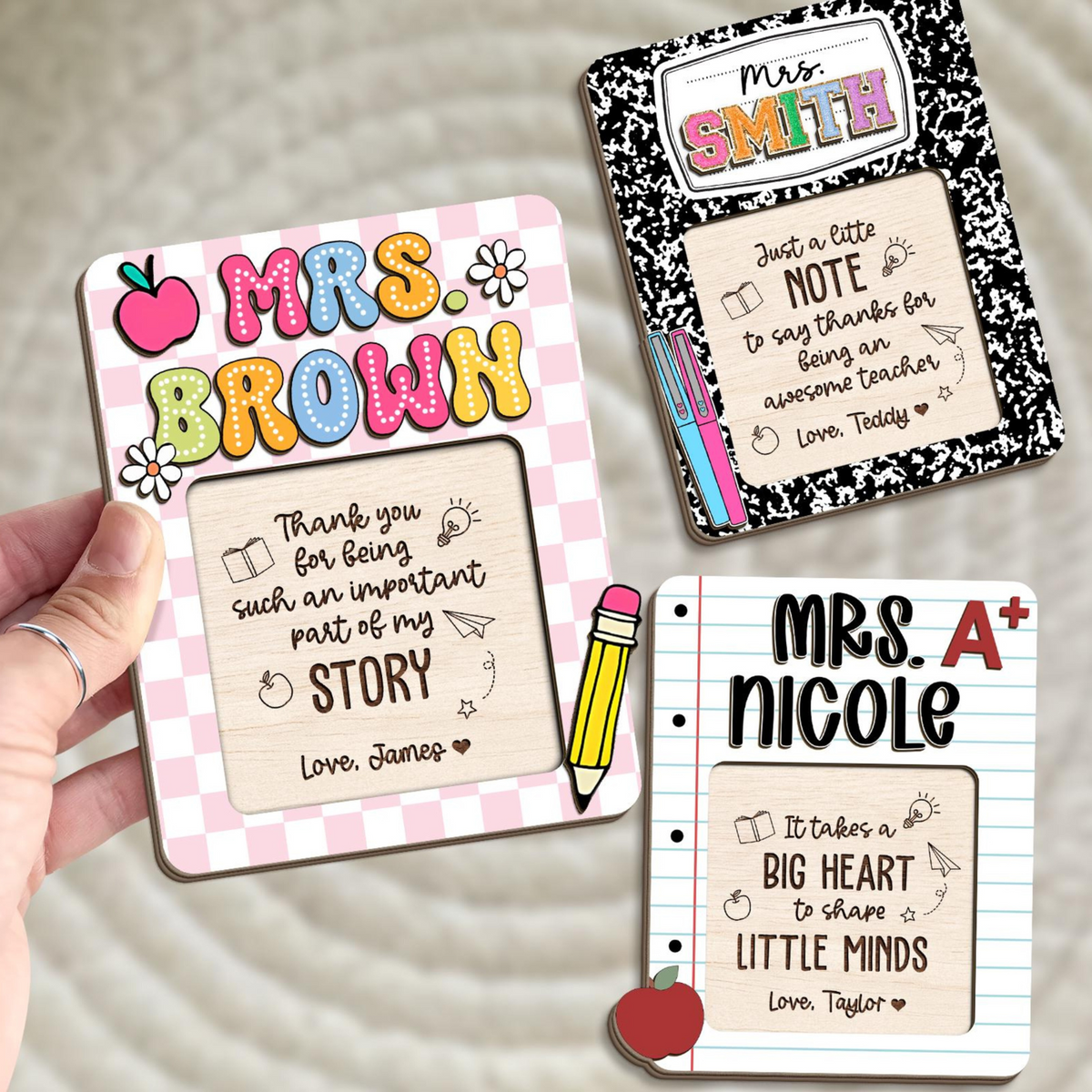 Personalized Teacher Gifts, Teacher Sticky Note Holder, Teacher Appreciation Gifts, Teacher Notepad Holder, Thank You Teacher Gifts Idea