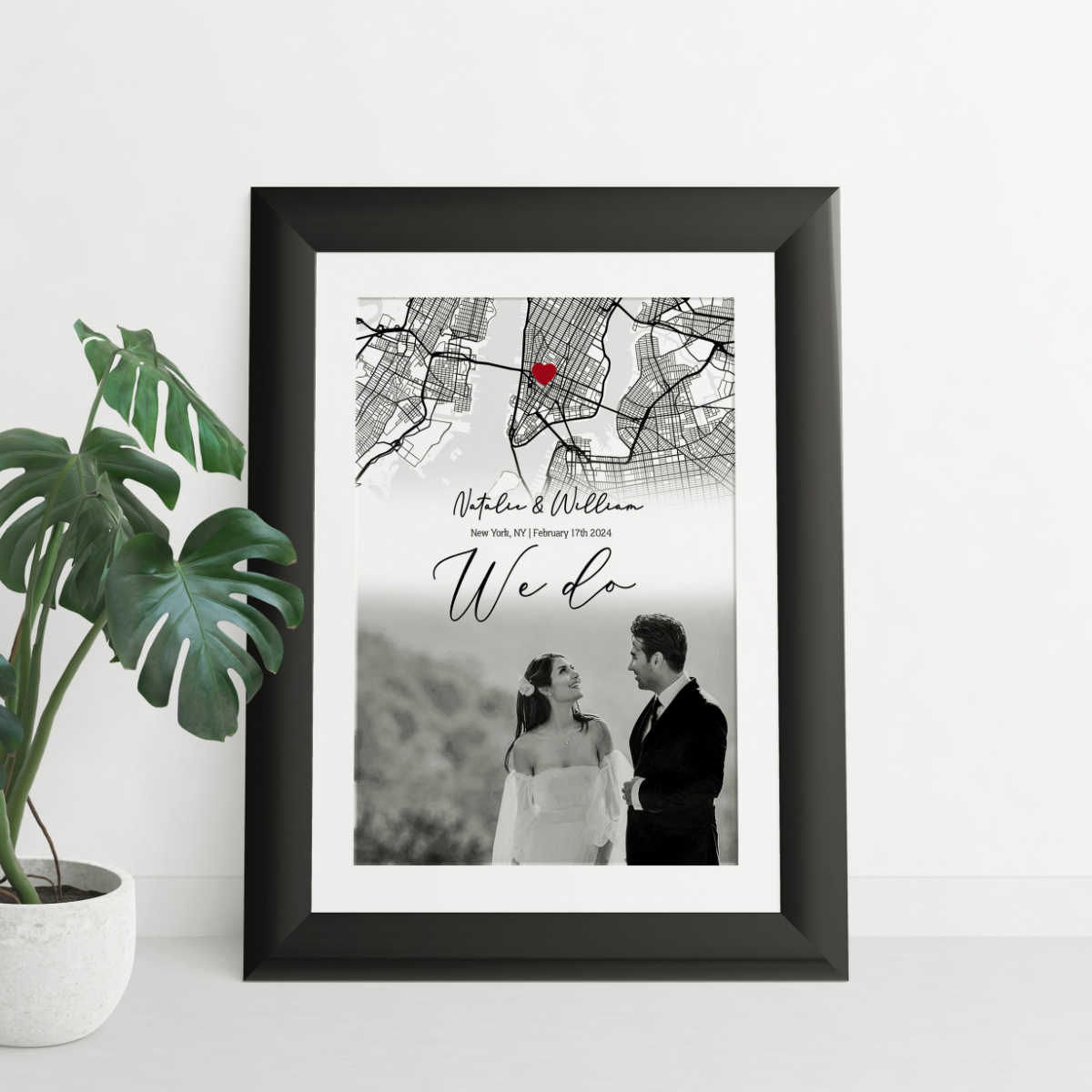 Custom Map Art for Couple, We Do Wedding Gift, I Do Gifts, Personalized Romantic Anniversary Decor