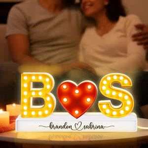 Eternal Love Couple Initials - Personalized Acrylic Light Box - Heartfelt Valentine's Day Gift, Anniversary Gift For Couple
