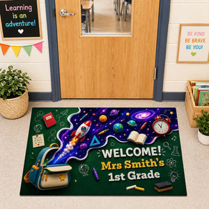 Out Of This World Adventure Welcome To Classroom - Personalized Doormat - Back To School Gift For Teacher, Classroom Decor
