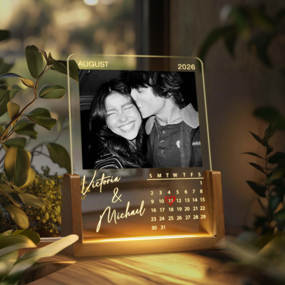 Personalized Couples Gift, Custom Photo Family Light Lamp, Engagement Gift for Her/Him