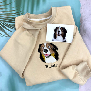 Personalized embroidered custom dog with photo shirt