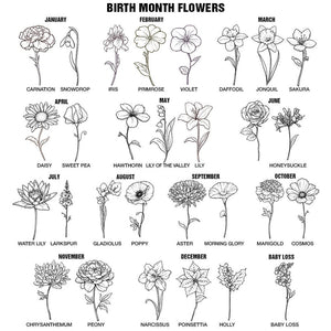 Flower Birth Month & Name - Personalized Acrylic Bookmark - Gift For Her, Gift For Sister, Bestie, Friend