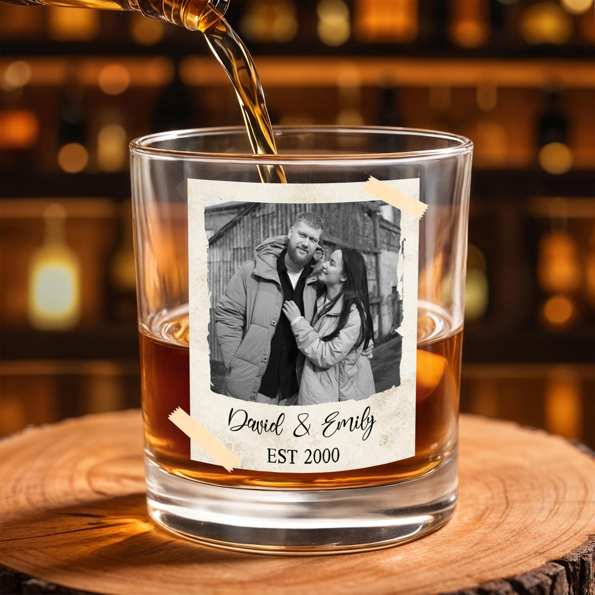 Capture Treasured Moments, Whiskey Glass, Gift for Couples