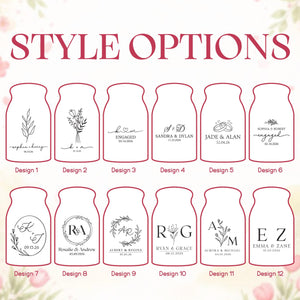 Personalized Engagement Gift, Custom Couple Name Vase, Newly Engaged Gift, Wedding Flower Vase, Engagement Date Gift for Couple