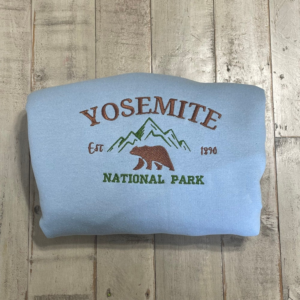 Yosemite National Park Embroidered Crewneck-Embroidered Crewneck-National Park Sweatshirt 4