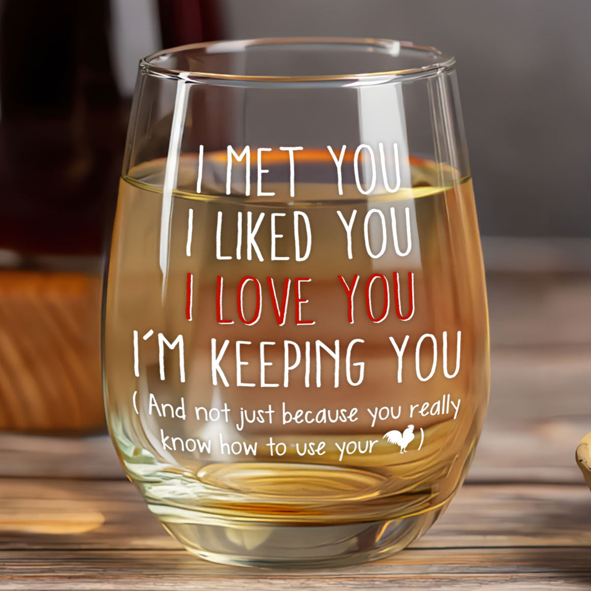 I'm Keeping You Forever Custom Couple Photo - Personalized Wine Glass - Anniversary Gift, Valentine's Day Gift For Couple