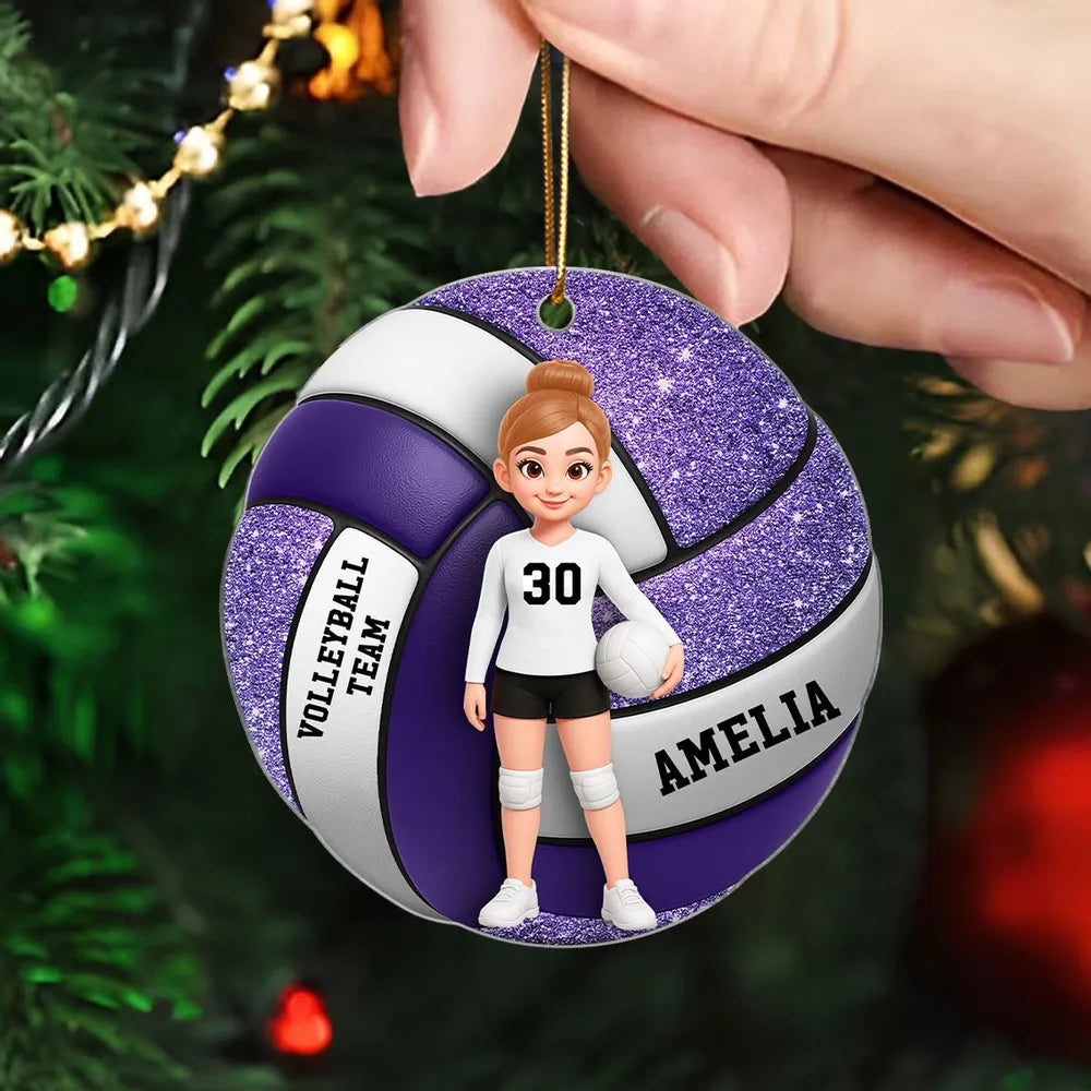 Volleyball Girl 3D Effect Printed - Personalized Acrylic Ornament - Christmas Gift For Volleyball Players, Volleyball Lovers