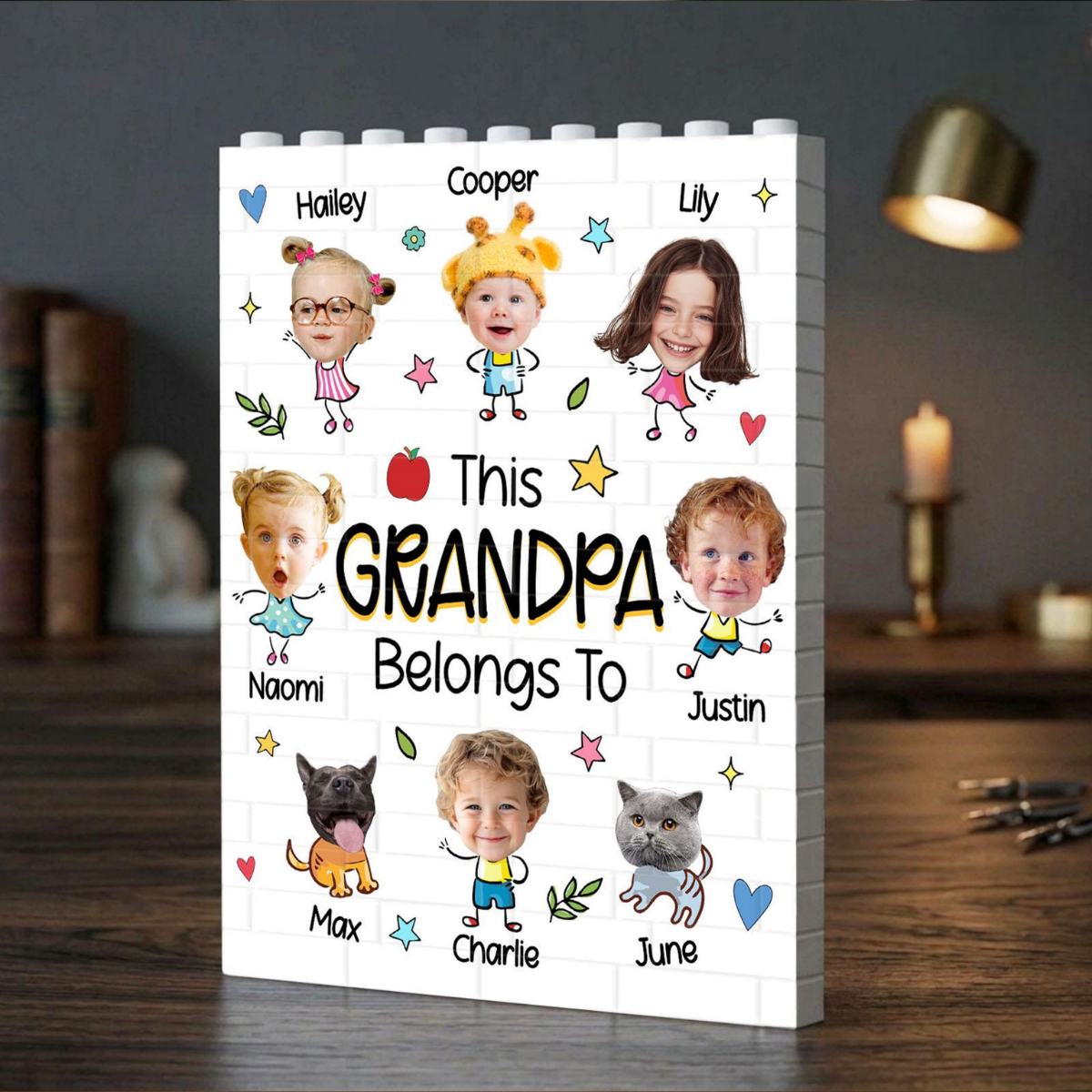 Funny Baby Face Building Block, Personalized Dad Grandpa Gift From Grandkids, This Dad Grandpa Belong To, Fathers Day Gift, Dad Birthday Gift