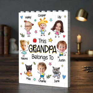 Funny Baby Face Building Block, Personalized Dad Grandpa Gift From Grandkids, This Dad Grandpa Belong To, Fathers Day Gift, Dad Birthday Gift