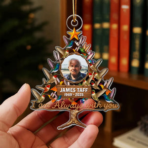 Humming Bird Christmas Tree Custom Photo Memorial - Personalized Acrylic Ornament - Christmas Memorial Gift