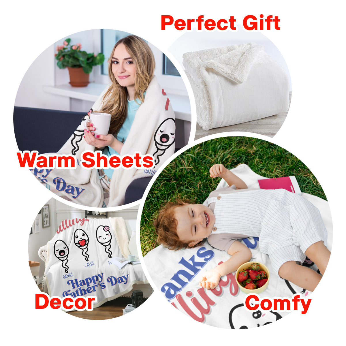 Thanks For Not Pulling Out - Personalized Blanket - Funny, Gift For Dad, Father's Day Gift, Birthday Gift