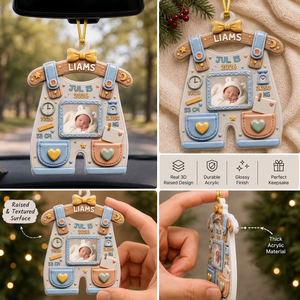 Personalized Newborn Gifts Baby Birth - Real 3D Raised Ornament