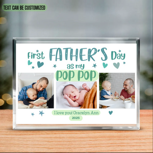 First Fathers Day As Pop Pop Acrylic Plaque, New Pop Pop Personalized Gift, First Fathers Day As Grandpa, New Grandfather Gift