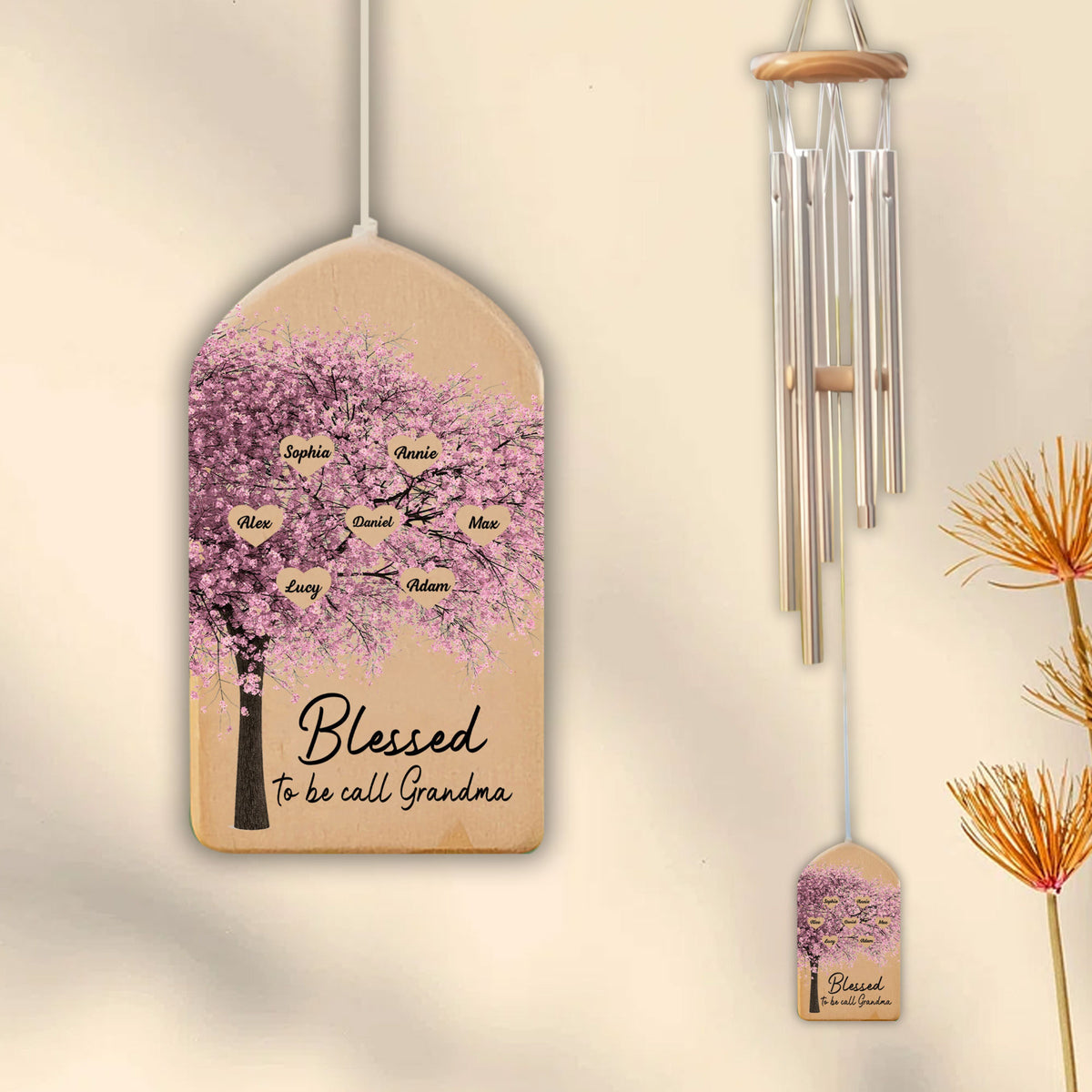 Blessed To Be Call Mom Grandma - Personalized Windchime - Gift For Mom, Grandma, Mother's Day, Birthday Gift
