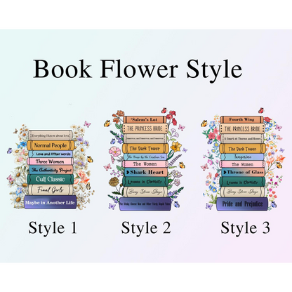 Custom Favorite Books Acrylic Vase for Flowers, Customizable with Your Favorite Book Titles, Book Shaped Flower Vase, Gift For Book Lover