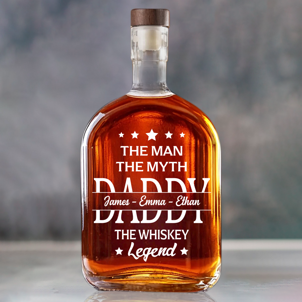 Dad The Man The Myth The Legend - Personalized Whiskey Bottle - Gift For Dad, Papa, Father's Day
