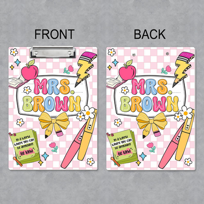 Custom Teacher Clipboard With Name, Personalized Teacher Gifts, Back To School Gift, Thank You Gift for Teacher, Teacher Appreciation Gift