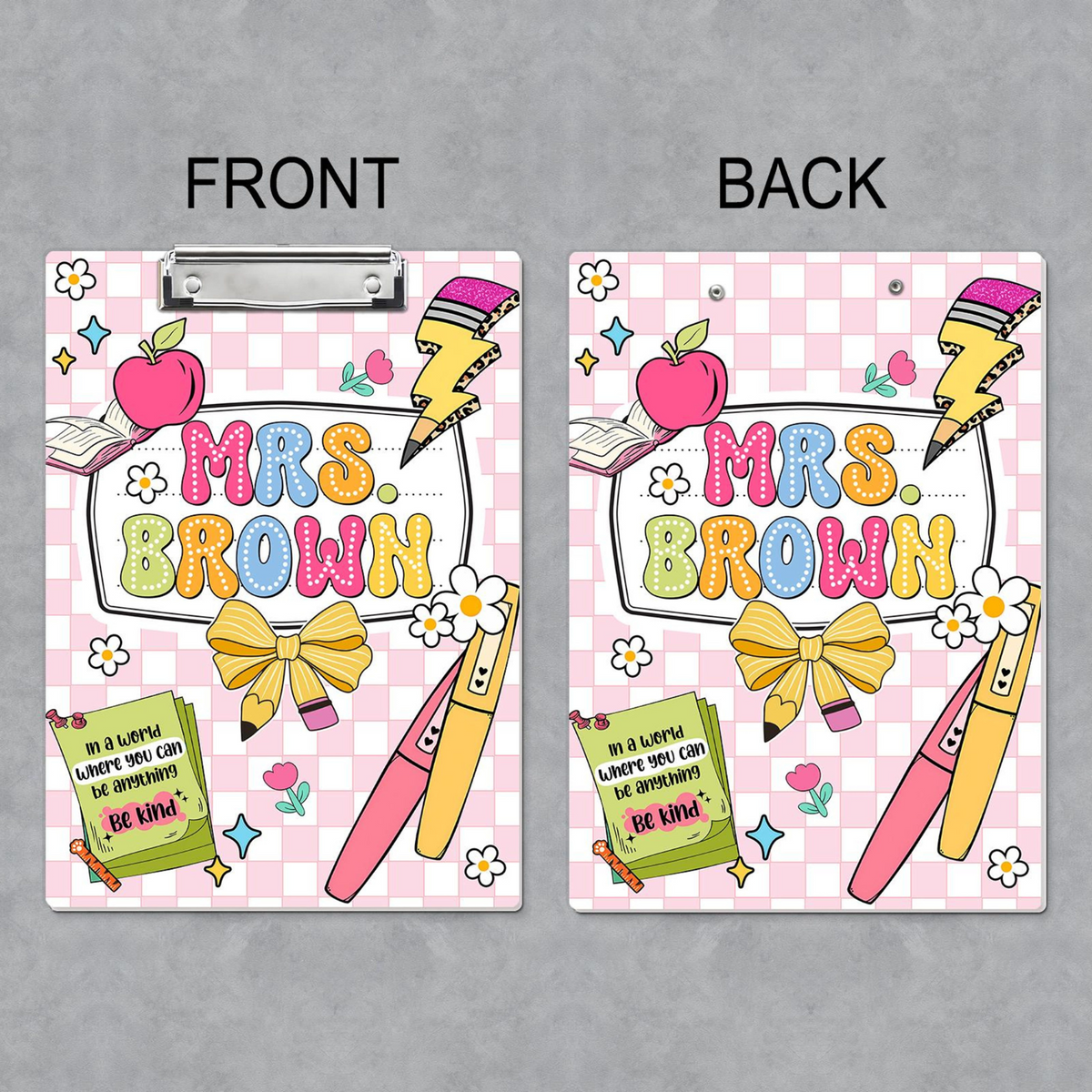 Custom Teacher Clipboard With Name, Personalized Teacher Gifts, Back To School Gift, Thank You Gift for Teacher, Teacher Appreciation Gift