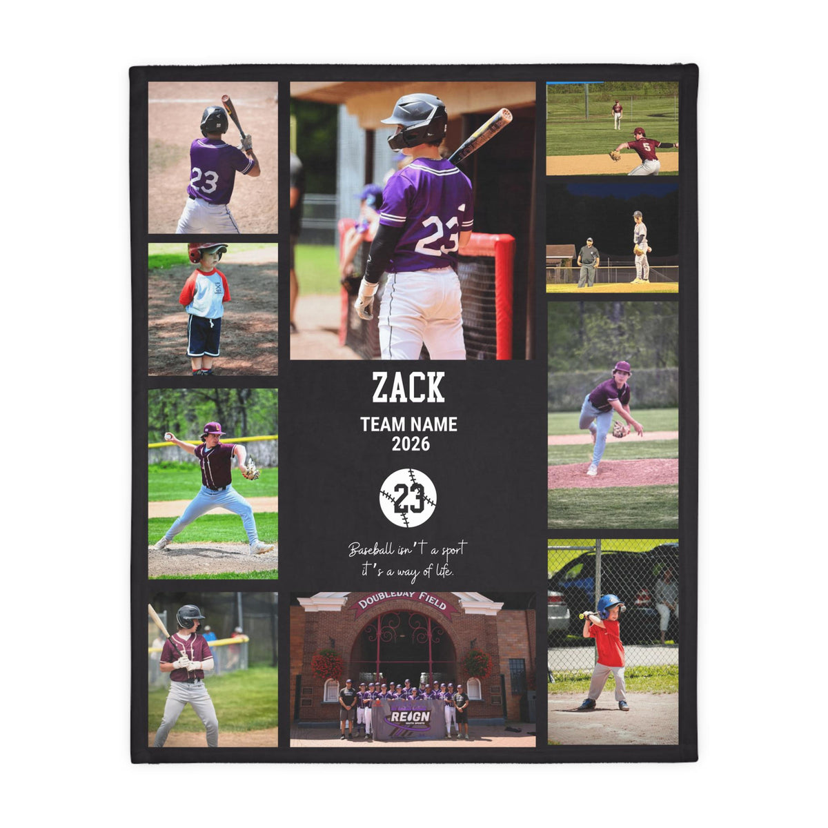 Personalized Baseball Photo Blanket, Custom Senior Night Gift, Baseball Team Graduation Coach Appreciation Keepsake, First Baseman Gift