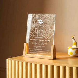 Personalized College Map Graduation Lamp Custom Class of 2026 Gift, Unique Gifts for Graduate