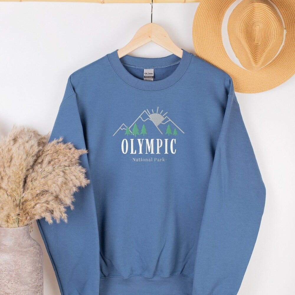 Olympic Sweatshirt, Olympic National Park, Embroidered Sweatshirt, National Park Sweater, Embroidered Sweater, Mountain Shirt