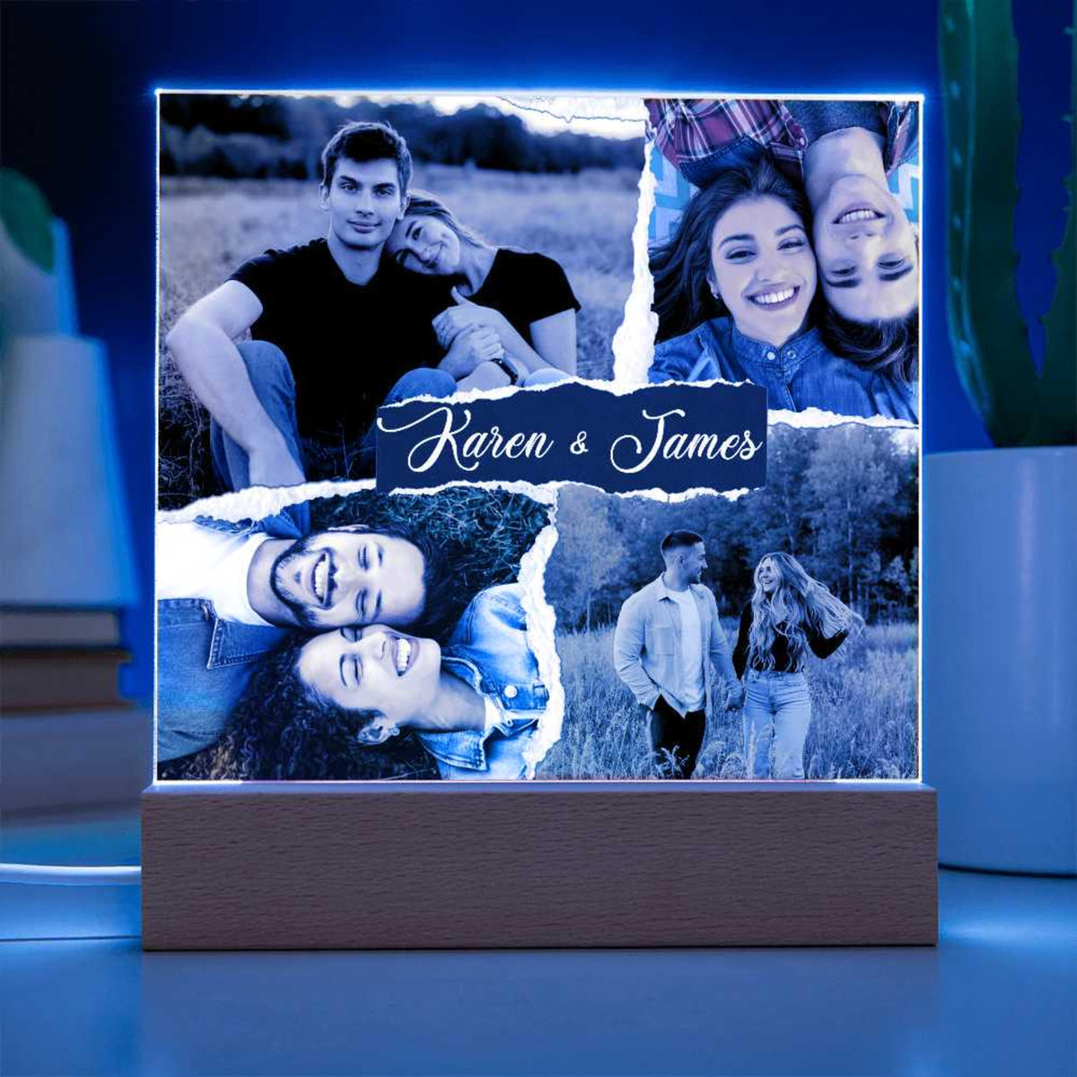 Personalize Collage LED Sign, Personalized Couples Gift, Custom Photo Collage LED Light, Valentine, Engagement, Gift for Her, Gift for Him